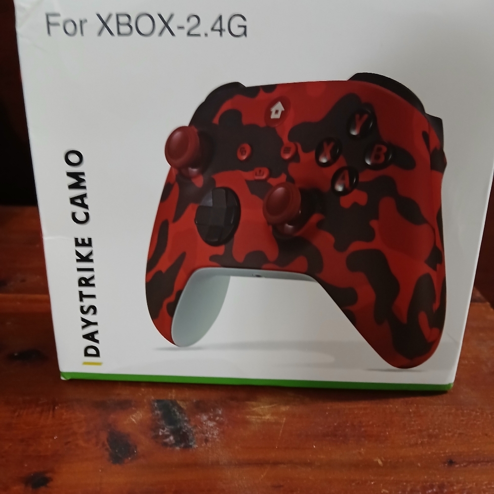 Red and Black Camo Xbox Controller